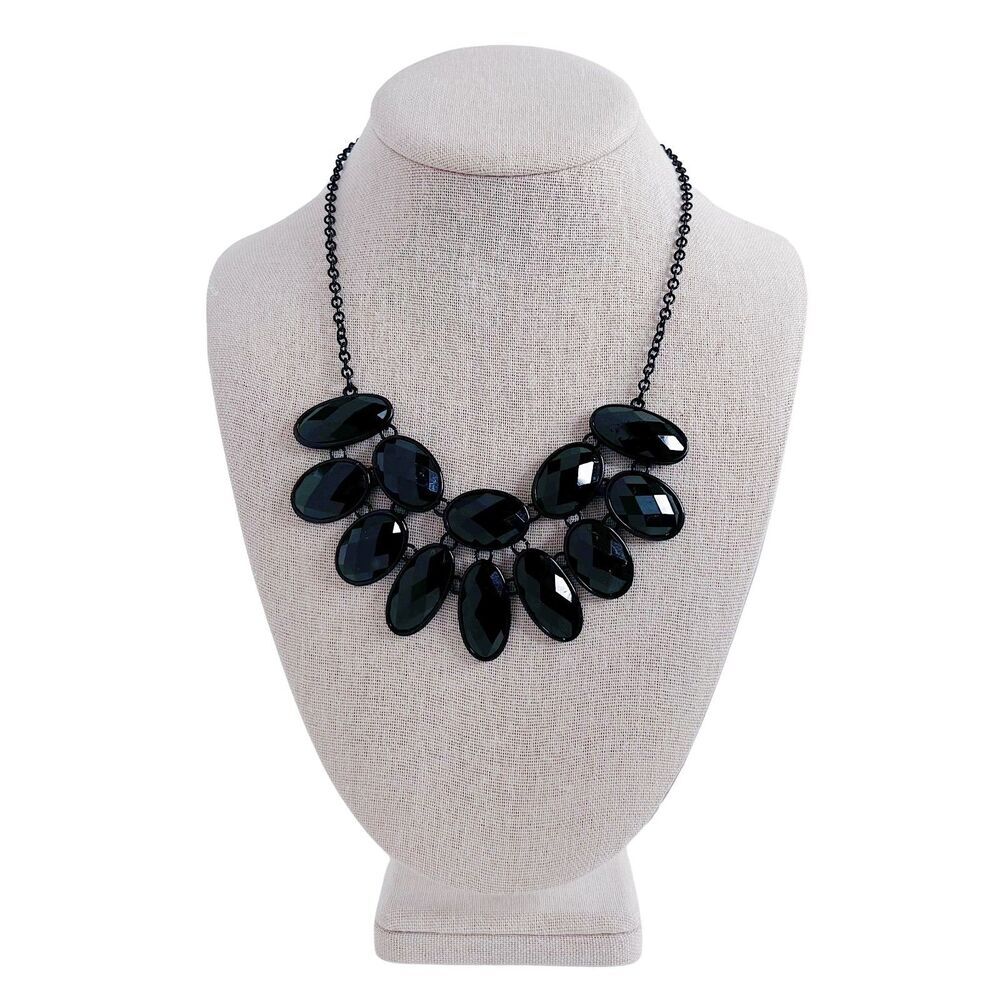 Black Rhinestone Statement Necklace - image 2